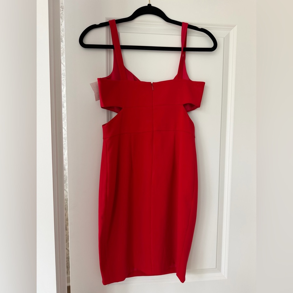 Jay Godfrey Red Cutout Midi Dress Size 4 - Picture 3 of 4